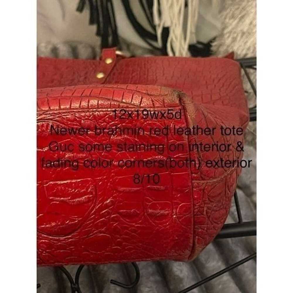 Vintage red brahmin tote bag/purse pocketbook mel… - image 11