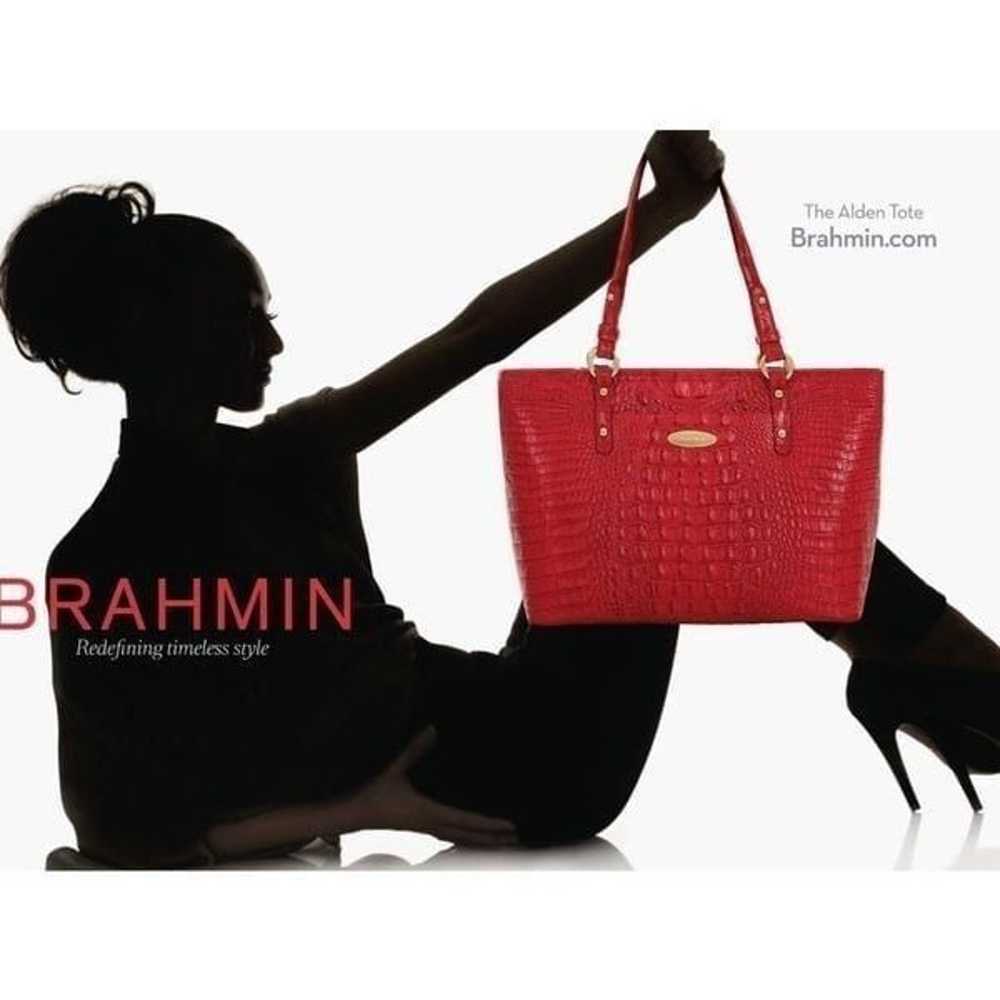 Vintage red brahmin tote bag/purse pocketbook mel… - image 1