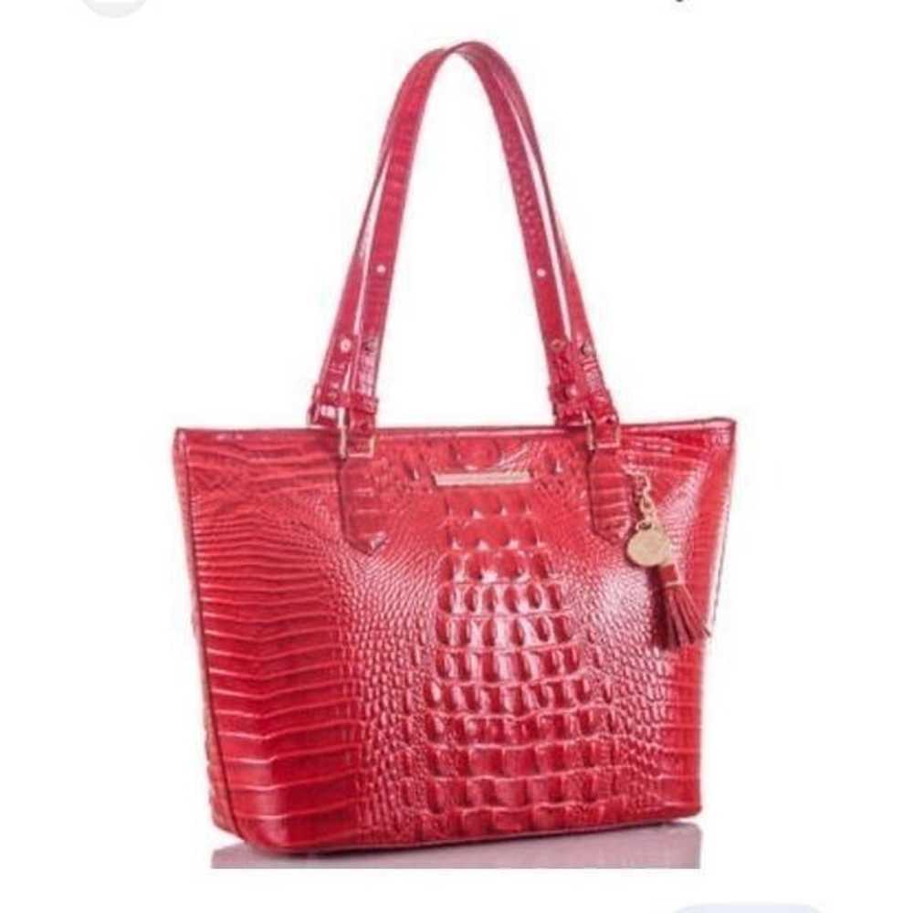 Vintage red brahmin tote bag/purse pocketbook mel… - image 2