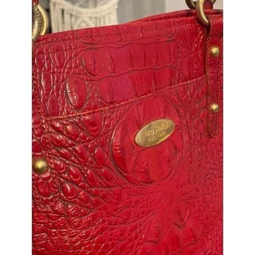 Vintage red brahmin tote bag/purse pocketbook mel… - image 4