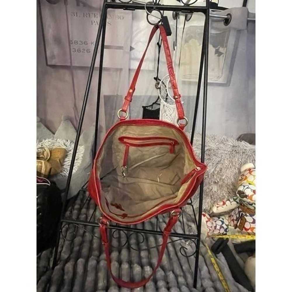 Vintage red brahmin tote bag/purse pocketbook mel… - image 5