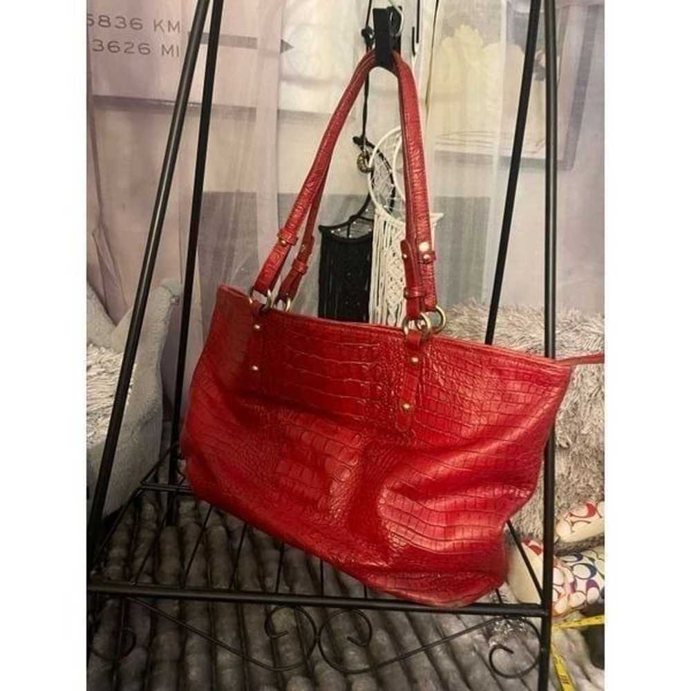 Vintage red brahmin tote bag/purse pocketbook mel… - image 8