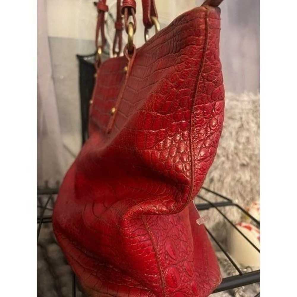 Vintage red brahmin tote bag/purse pocketbook mel… - image 9