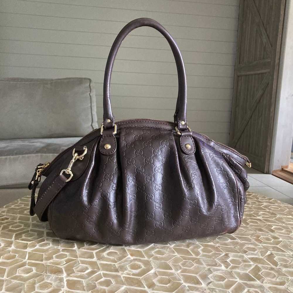 Gucci Guccissima Leather Sukey Satchel in Dark br… - image 3