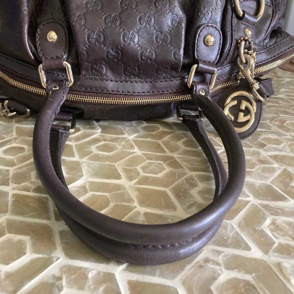 Gucci Guccissima Leather Sukey Satchel in Dark br… - image 8