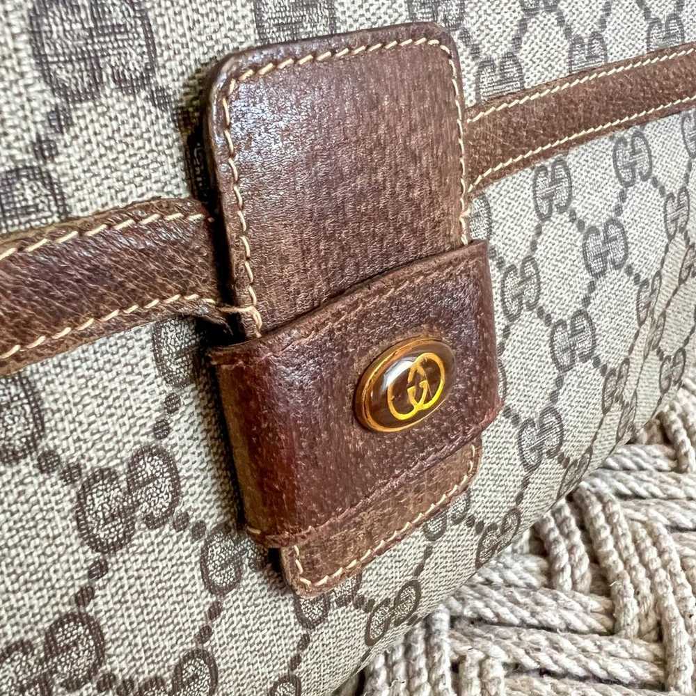 GUCCI GG Supreme Brown Coated Canvas and Leather … - image 12