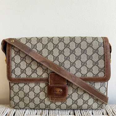 GUCCI GG Supreme Brown Coated Canvas and Leather … - image 1