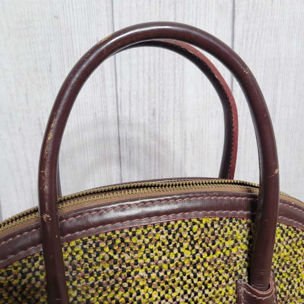 Vintage 50s Mark Cross Satchel in Green Hand-Loom… - image 6