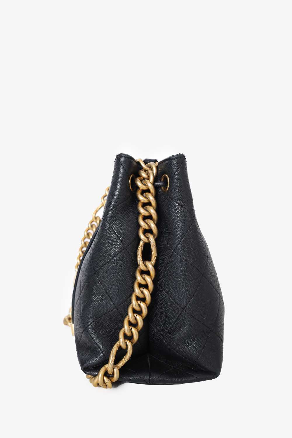 Pre-Loved Chanel™ 2021 Black Quilted Caviar CC Dr… - image 5