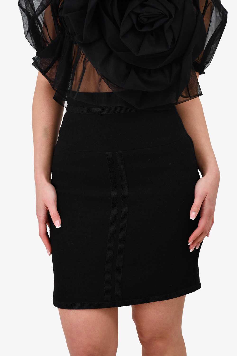 Pre-Loved Chanel™ Black Wool Knee Length Skirt Si… - image 1