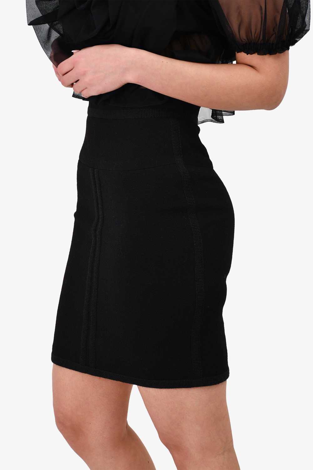 Pre-Loved Chanel™ Black Wool Knee Length Skirt Si… - image 2
