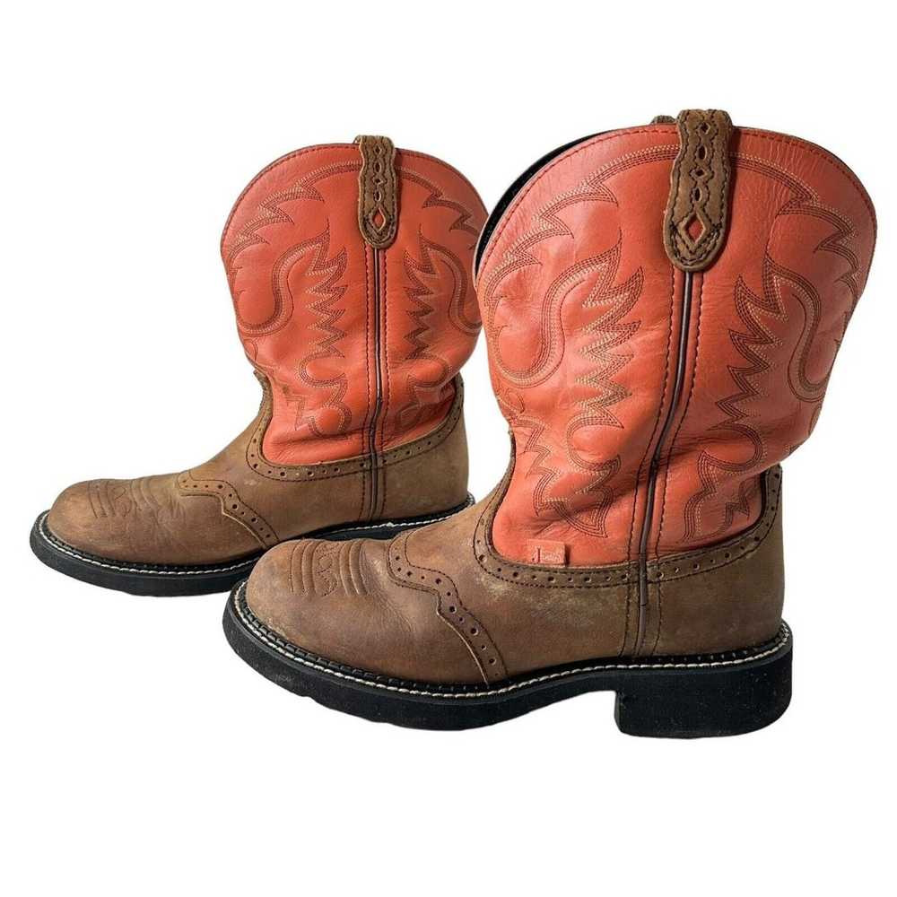 Justin Gypsy Women's Coral & Brown Lest Cowboy Bo… - image 1