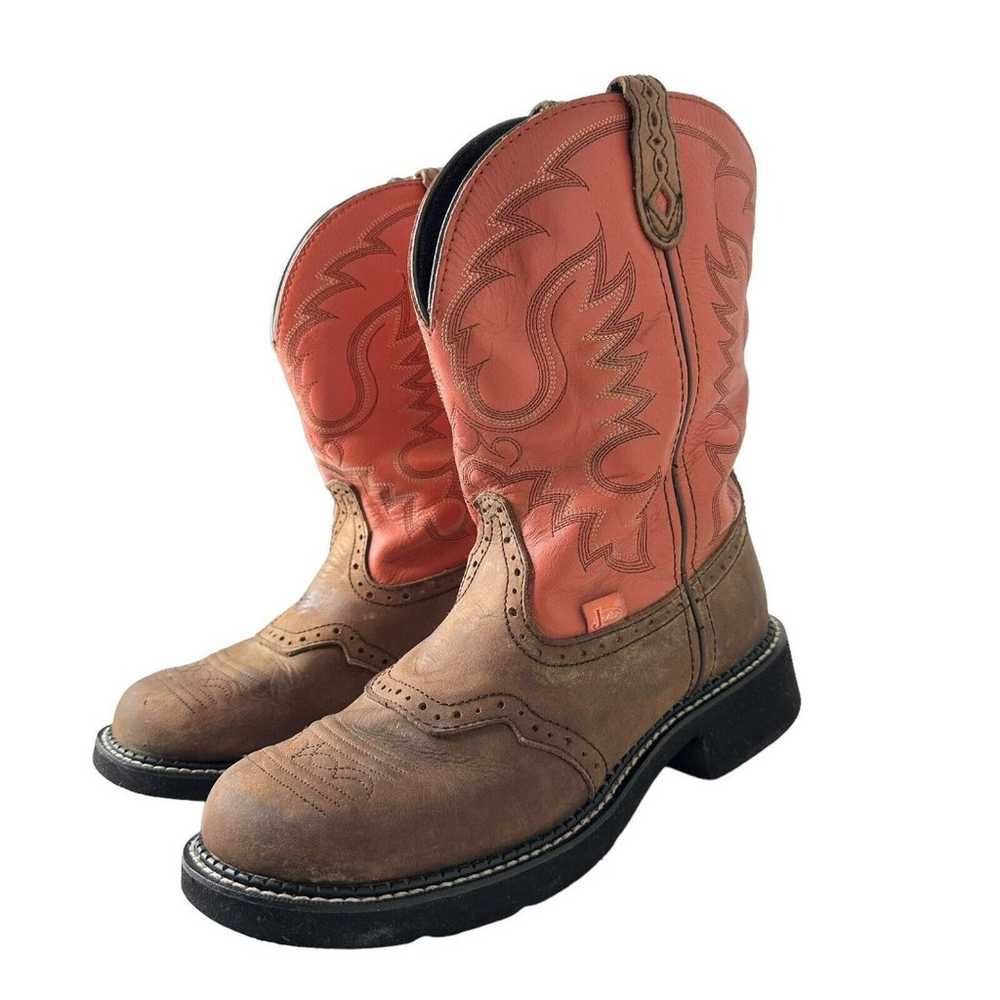 Justin Gypsy Women's Coral & Brown Lest Cowboy Bo… - image 3