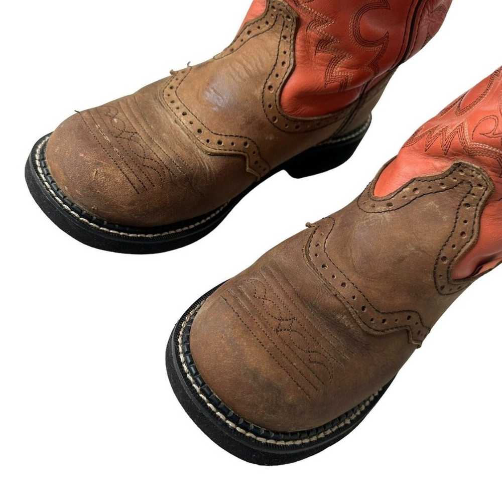 Justin Gypsy Women's Coral & Brown Lest Cowboy Bo… - image 4