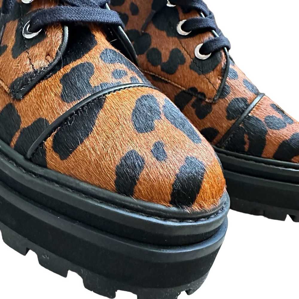 Schutz Maylova Calf Hair Leopard Print Combat Boo… - image 4