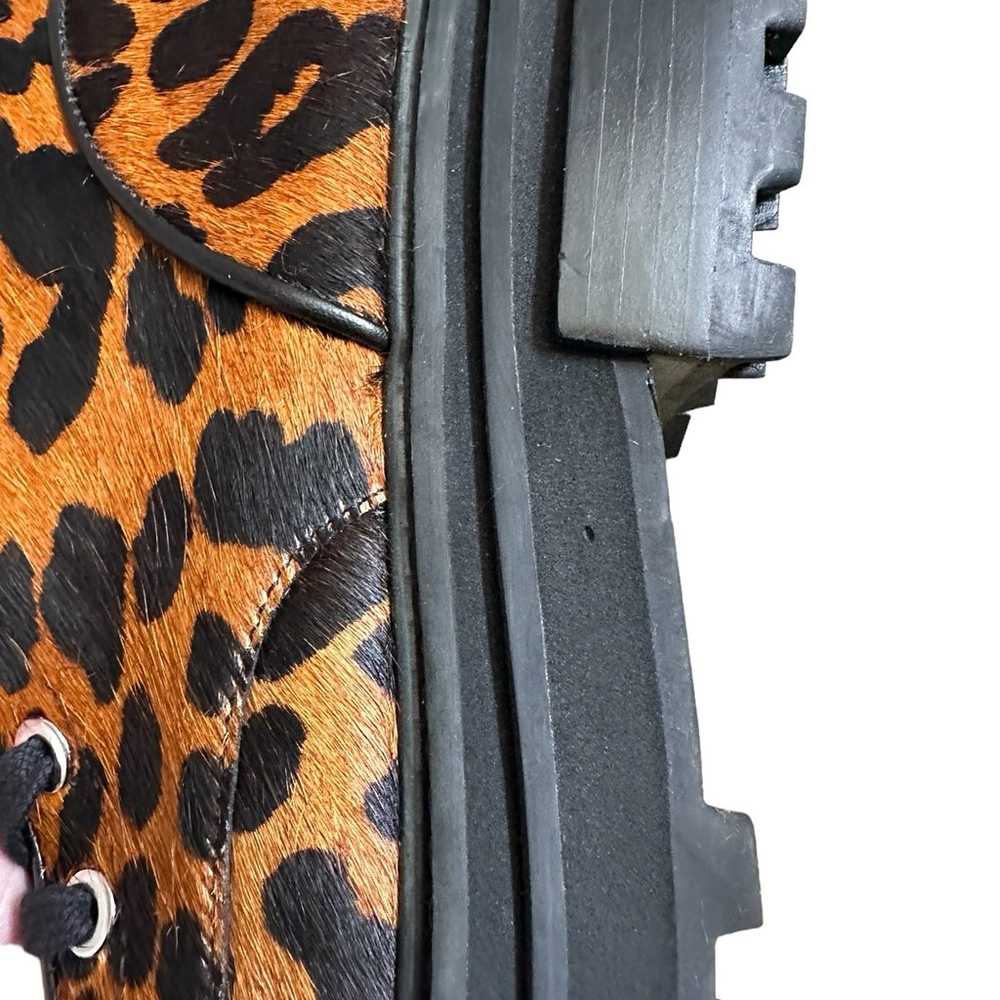 Schutz Maylova Calf Hair Leopard Print Combat Boo… - image 6