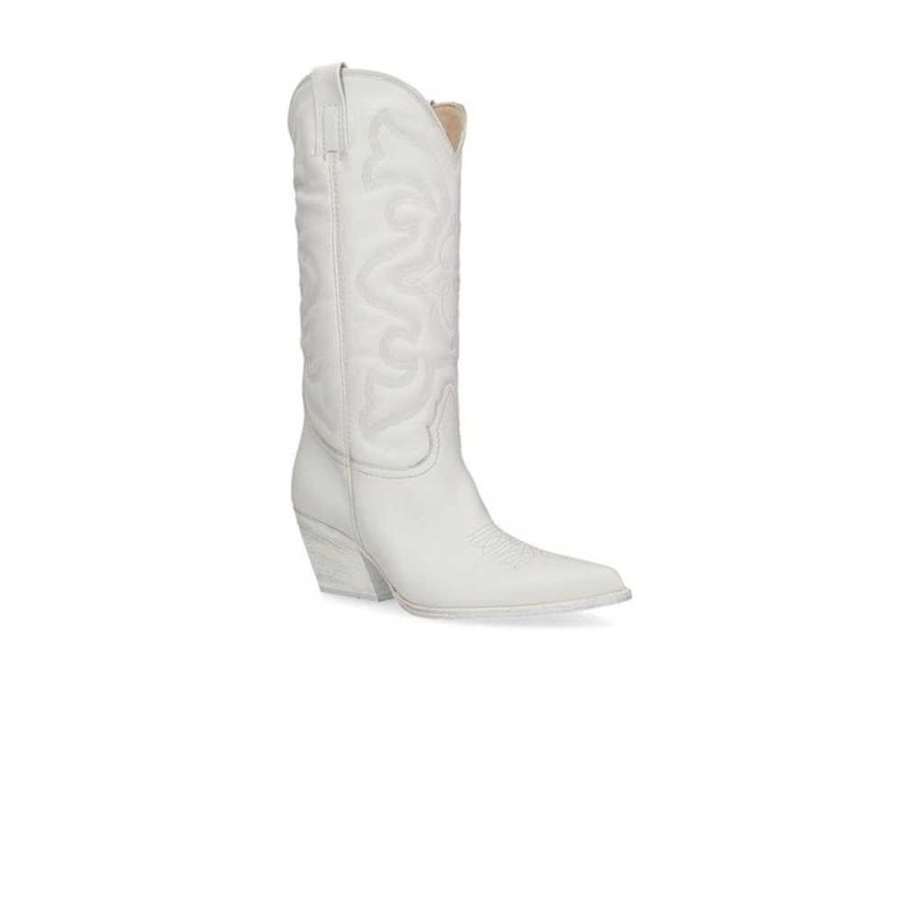 Steve Madden West Boots In White Leather sz 7.5 - image 2