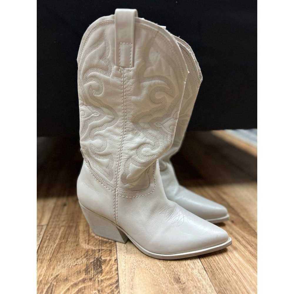 Steve Madden West Boots In White Leather sz 7.5 - image 3