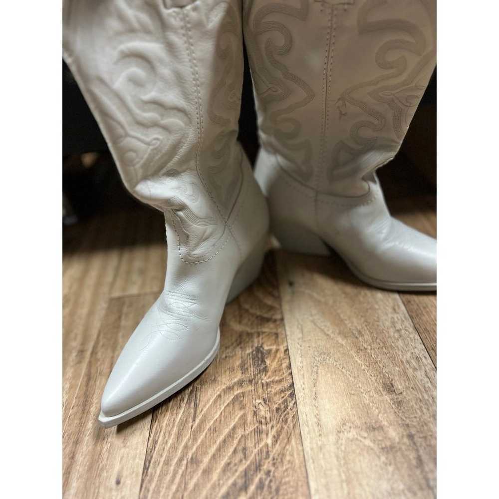Steve Madden West Boots In White Leather sz 7.5 - image 5