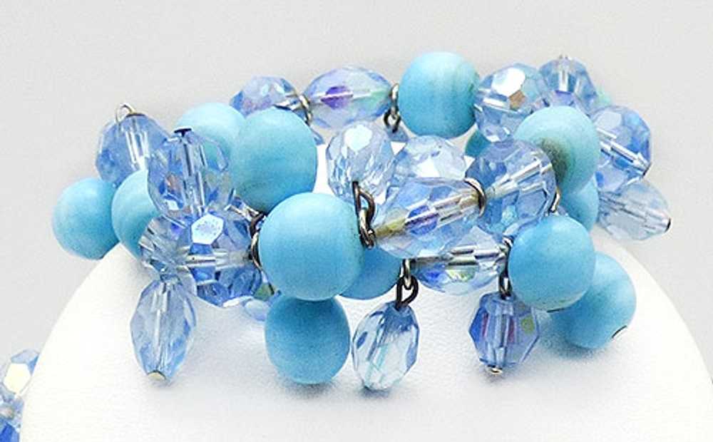 Hobé Blue Crystal Aqua Bead Demi Parure - image 2