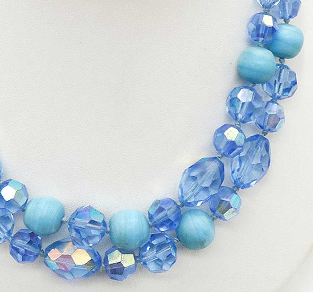 Hobé Blue Crystal Aqua Bead Demi Parure - image 3