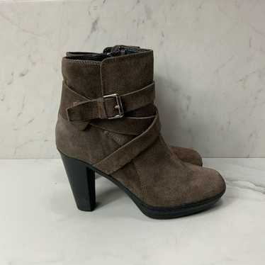 PONS QUINTANA Suede leather heel ankle boots