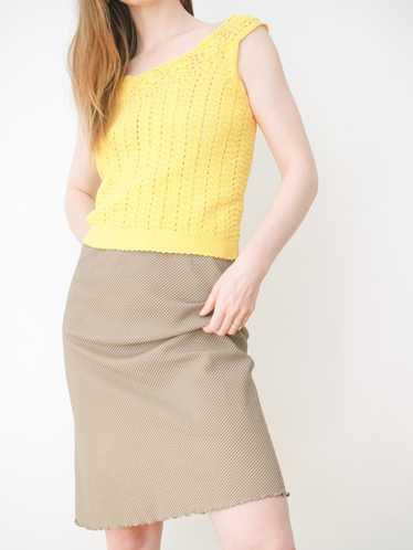Cocoa Petit Houndstooth Skirt with Lettuce Hem