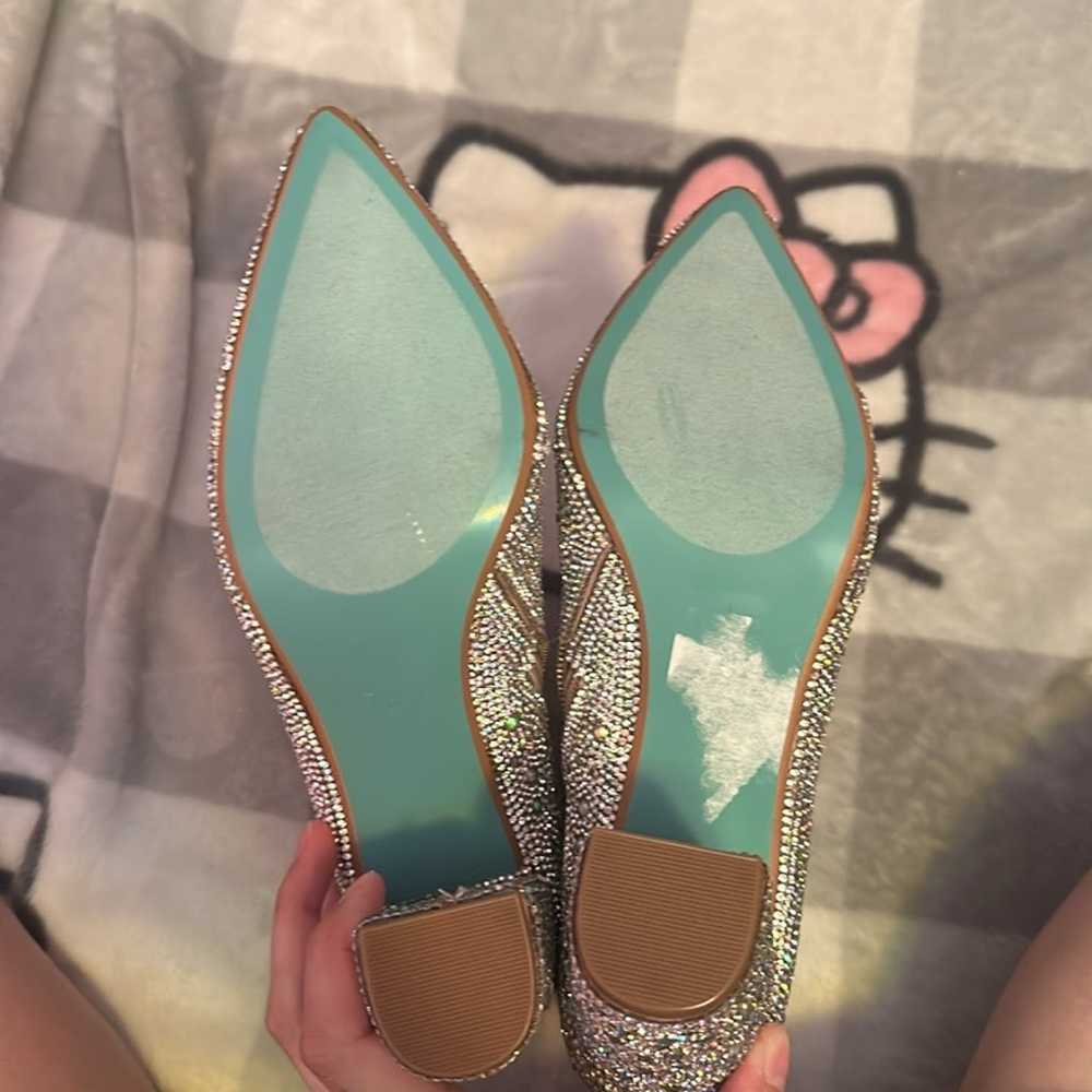 Betsey Johnson silver rhinestone heeled boots siz… - image 10