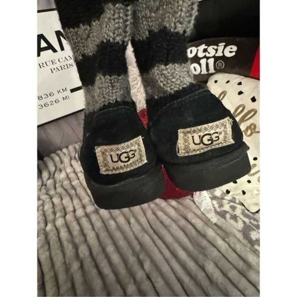 UGG cardy knit black grey striped sweater boots s… - image 5