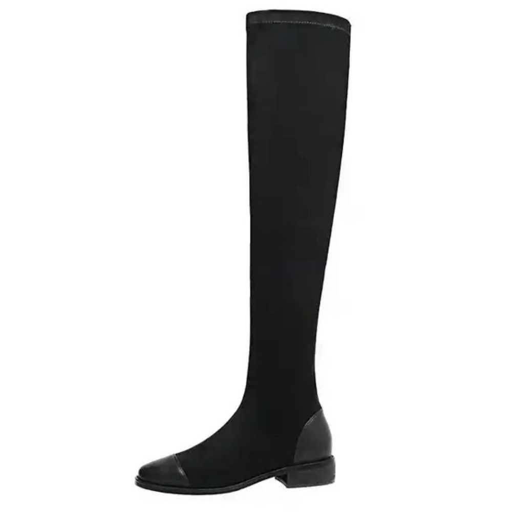 Genuine leather faux suede over the knee High sha… - image 2