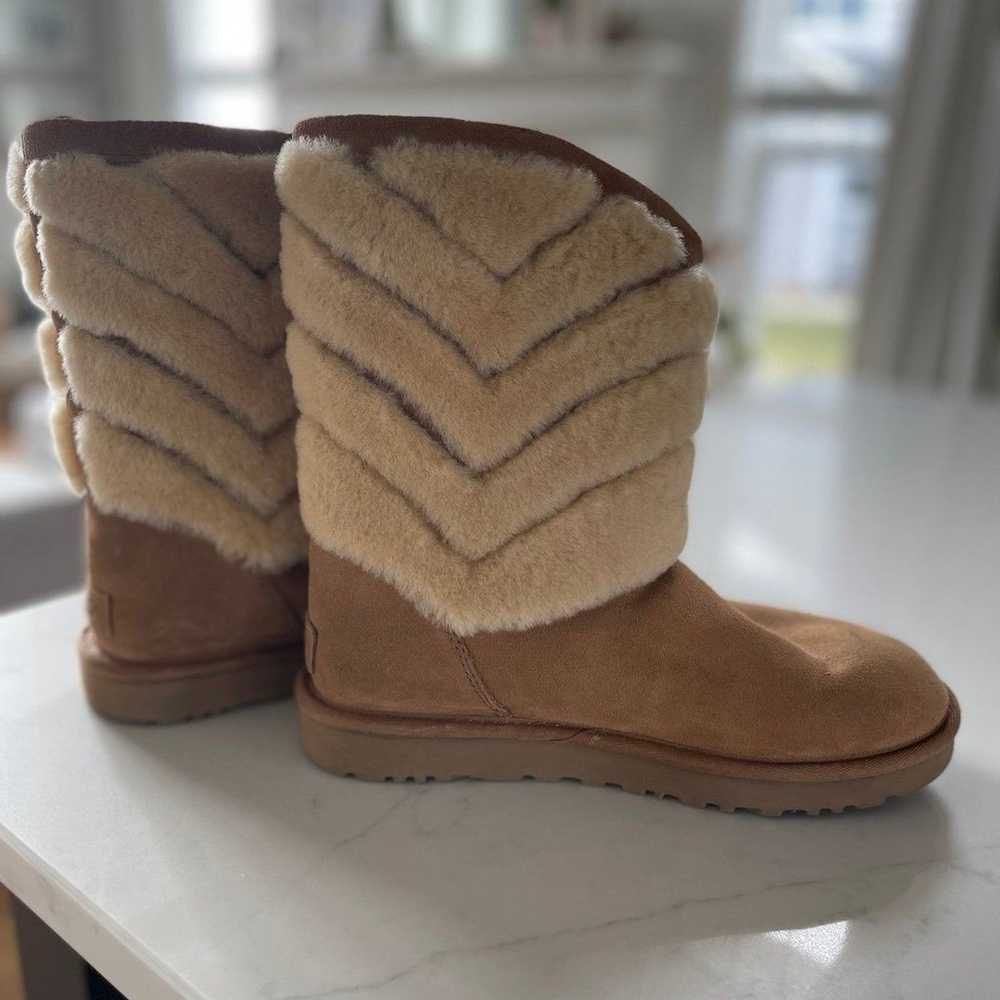 UGG Tania Boots Chestnut Suede Sheepskin Short Tr… - image 2