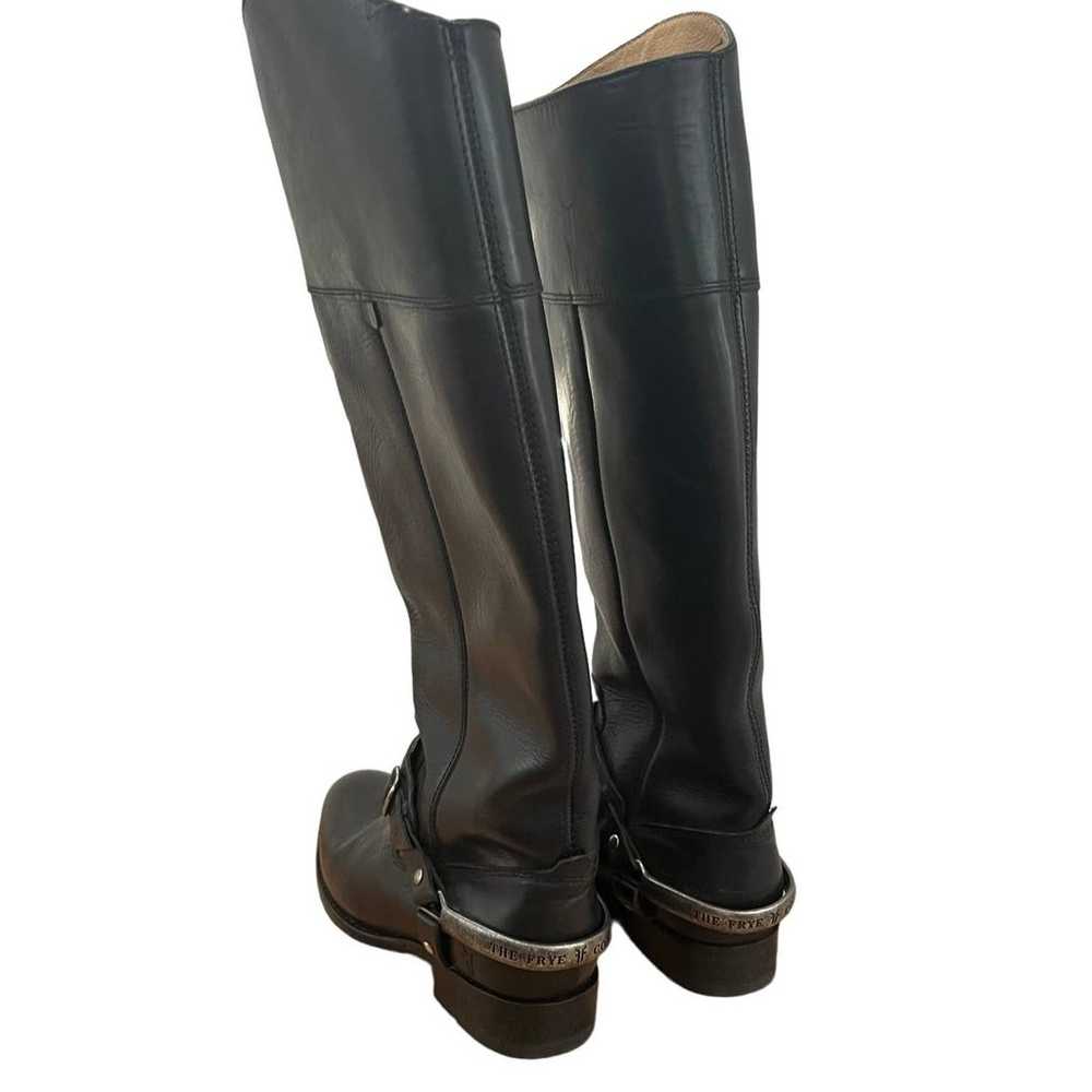 Frye Black Leather Riding Boots Lindsay Spur Size… - image 3
