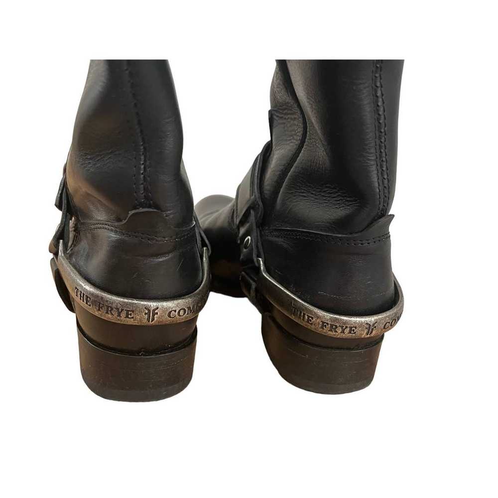 Frye Black Leather Riding Boots Lindsay Spur Size… - image 4
