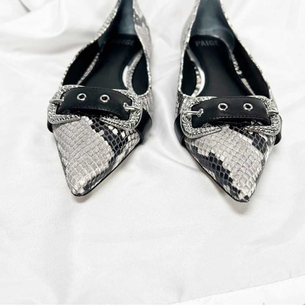 Paige Alisa Pointed Flats Goat Leather Snake Embo… - image 4