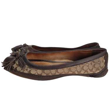 Coach Ballerina Flats Leather Beige and Brown Vin… - image 1