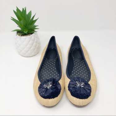 Sperry Topsider Woven Straw Embellished Flats