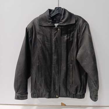 LNR Nordstrom Black Quilted Lined Leather Jacket … - image 1