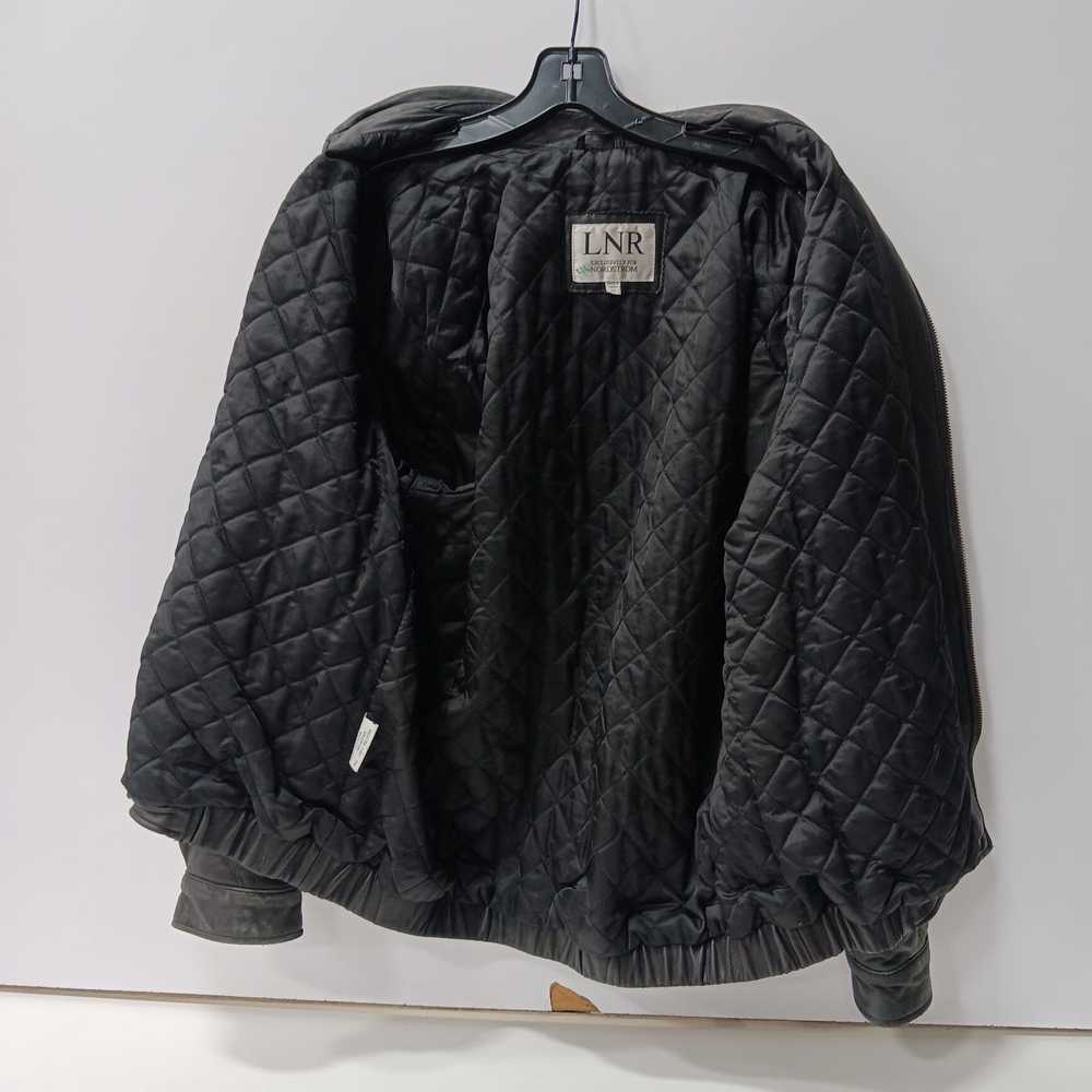 LNR Nordstrom Black Quilted Lined Leather Jacket … - image 3