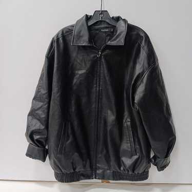 Automet Black Faux Leather/Pleather Jacket Size L - image 1