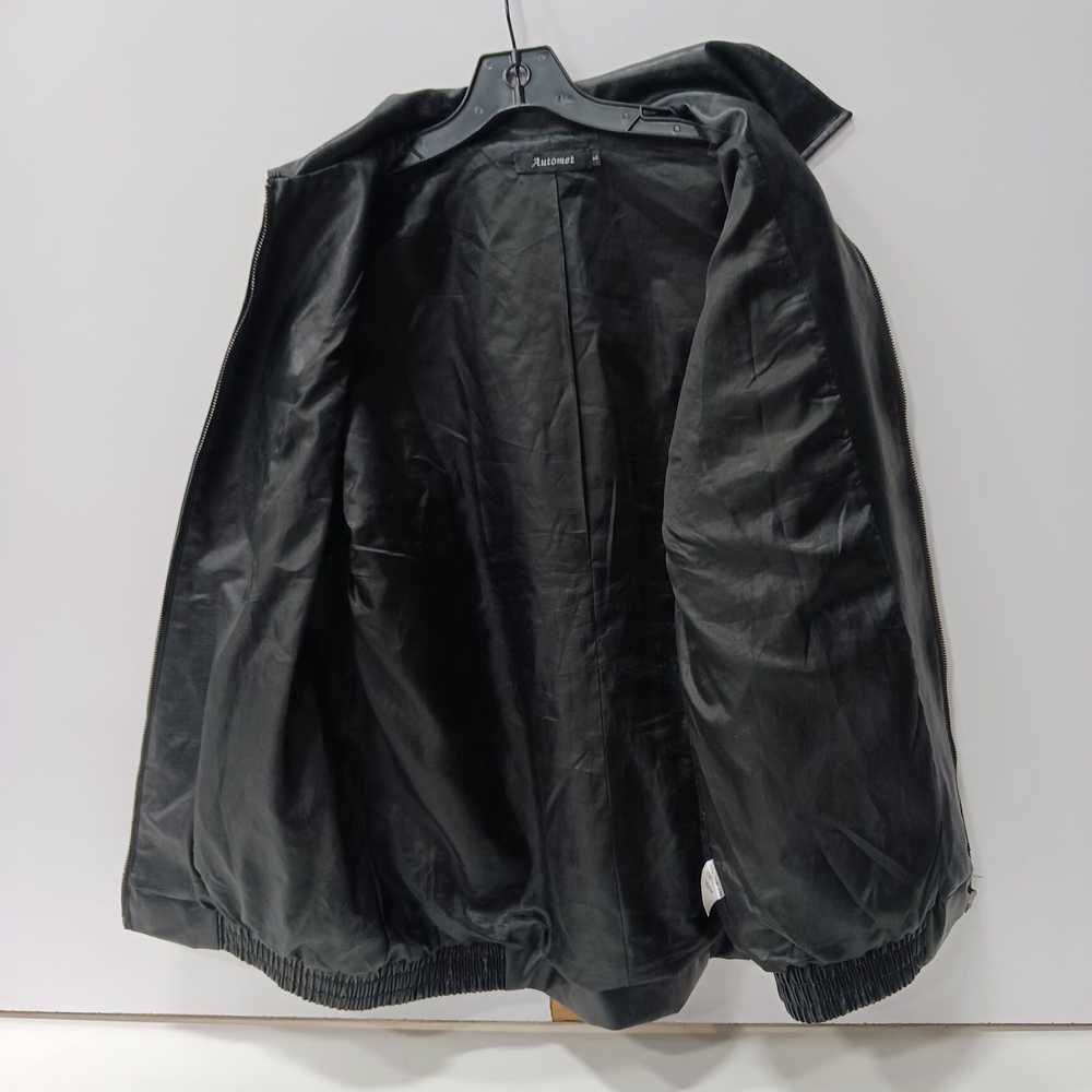 Automet Black Faux Leather/Pleather Jacket Size L - image 3