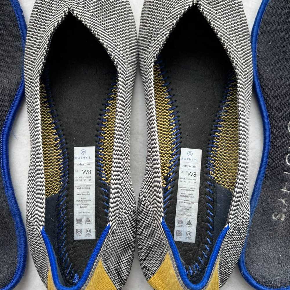 Rothy’s 8W round toe flats black yellow - image 4