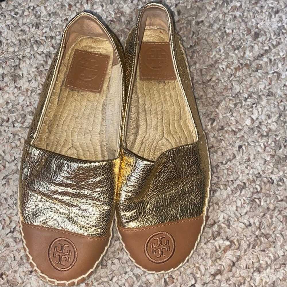 TORY BURCH Colorblock Logo Leather Espadrille Fla… - image 2