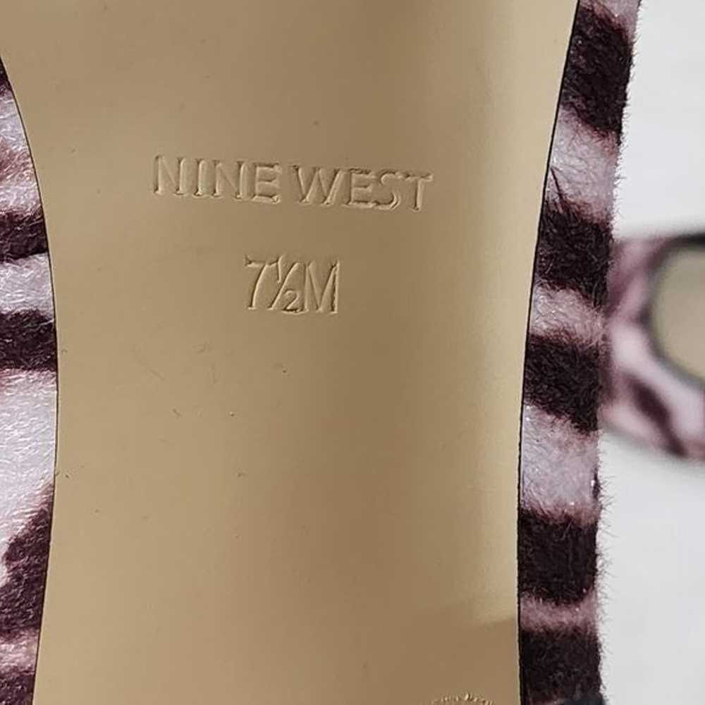 Nine West zebra animal print purple round heel po… - image 7