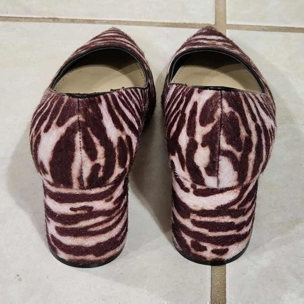 Nine West zebra animal print purple round heel po… - image 9