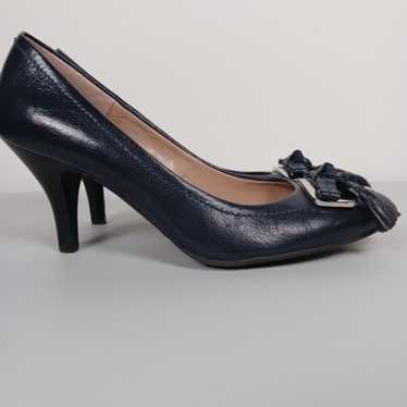 Tignanello Blue Leather Heels with Tassels Size 5.