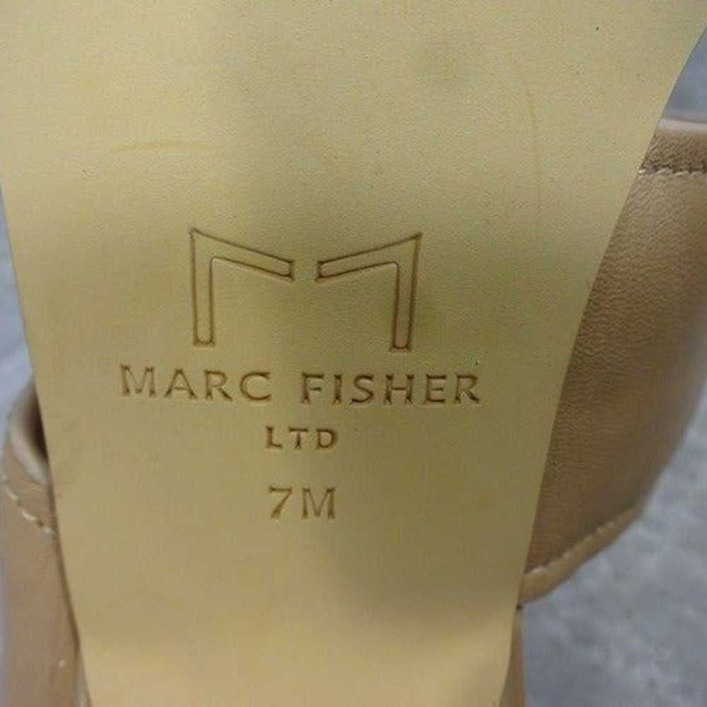 Marc Fisher Deann Square Toe Heels Slide Tan Leat… - image 7