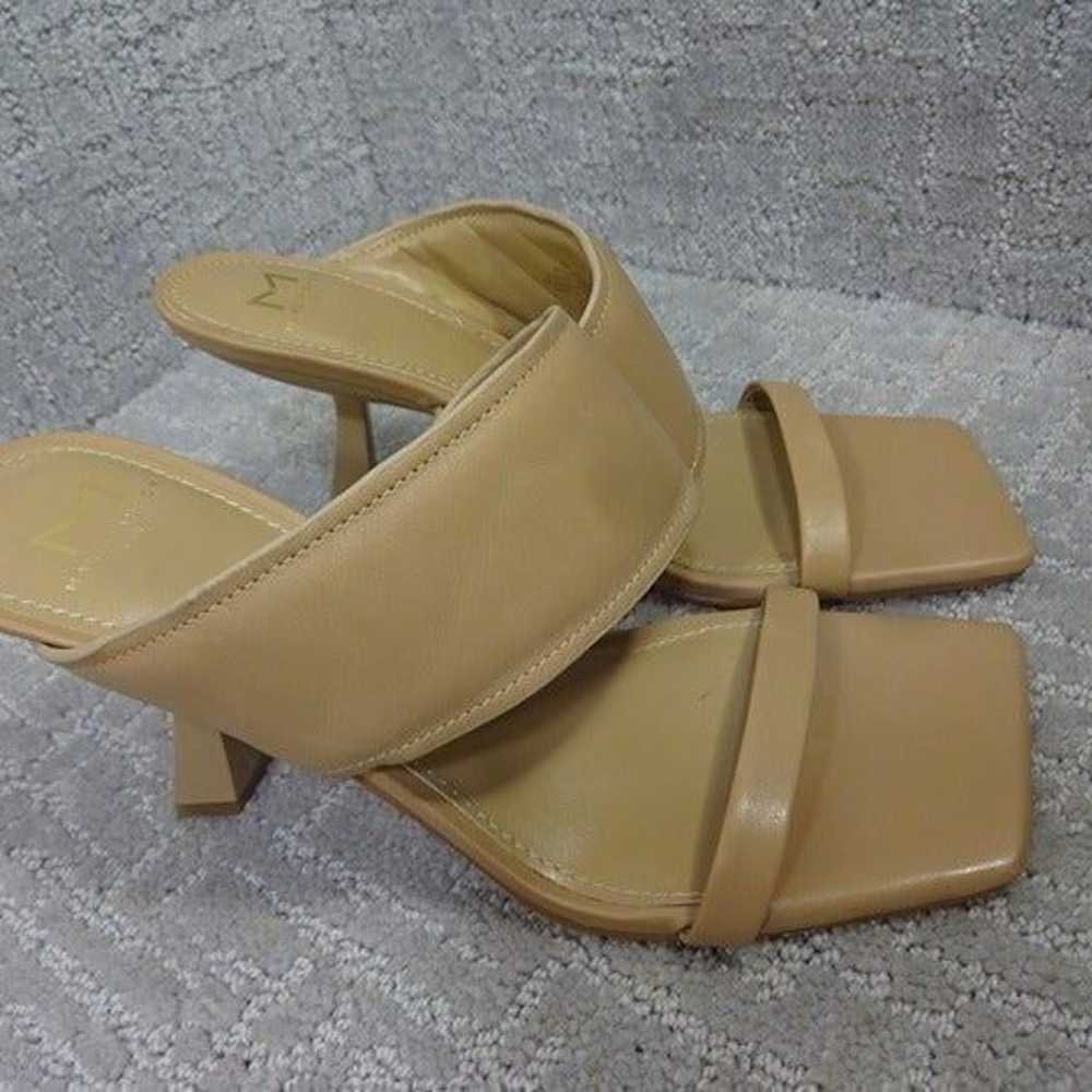 Marc Fisher Deann Square Toe Heels Slide Tan Leat… - image 8