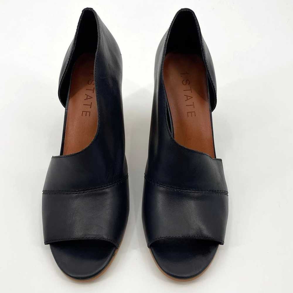 1. STATE Black Leather Block Heel Amble Asymmetri… - image 2