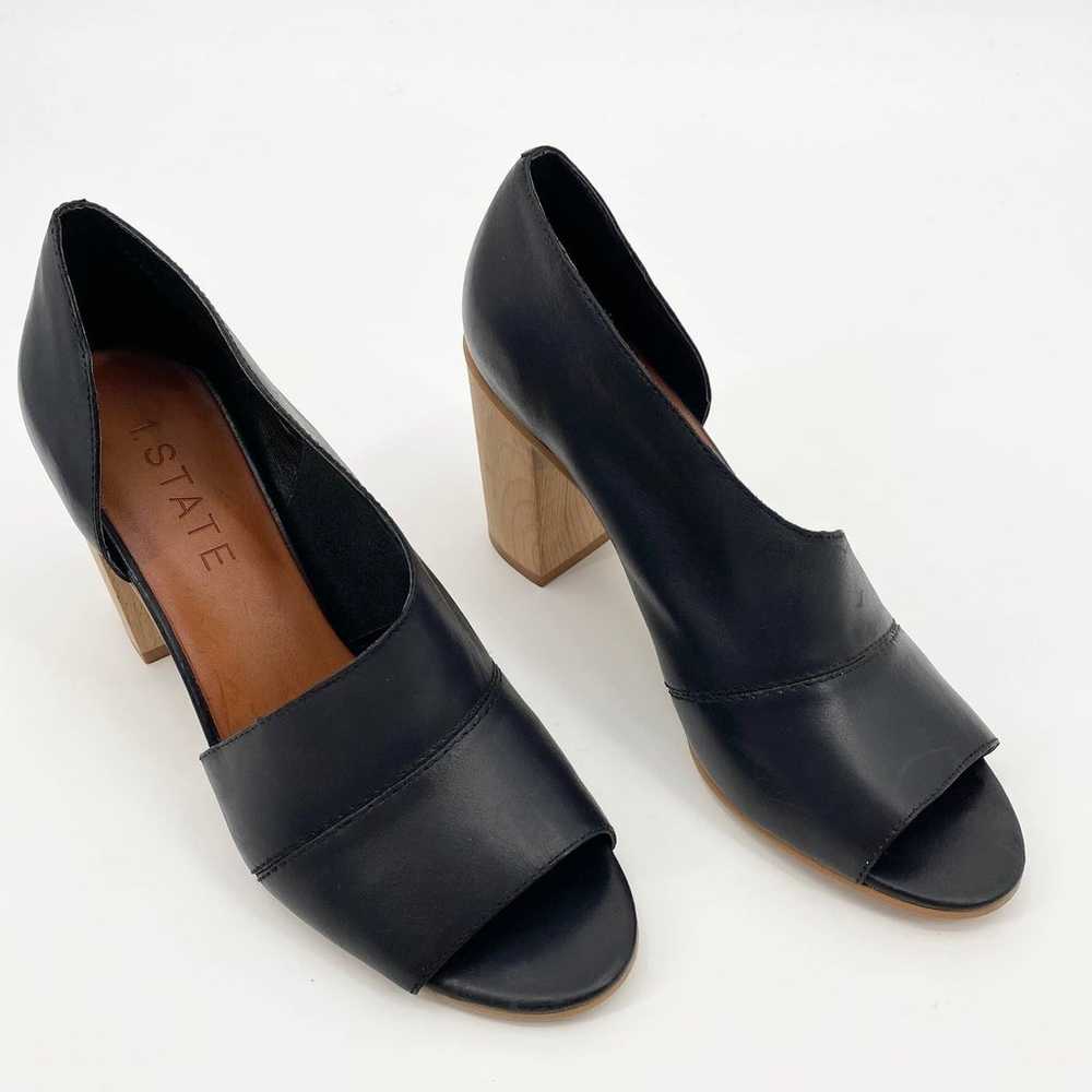 1. STATE Black Leather Block Heel Amble Asymmetri… - image 4