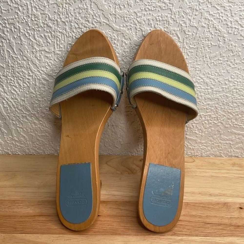 Vintage COACH Women’s Wooden Heels Open Toe Sanda… - image 8